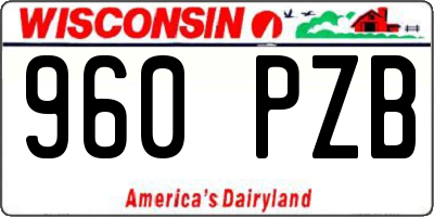 WI license plate 960PZB