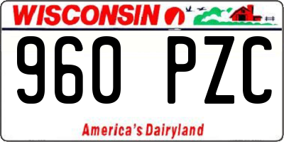 WI license plate 960PZC