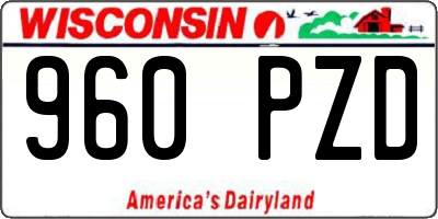 WI license plate 960PZD
