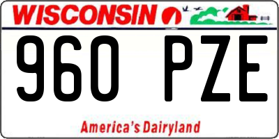 WI license plate 960PZE