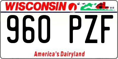 WI license plate 960PZF