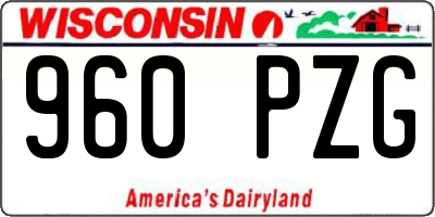 WI license plate 960PZG