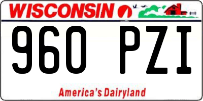 WI license plate 960PZI