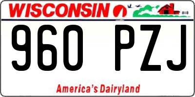 WI license plate 960PZJ