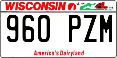 WI license plate 960PZM