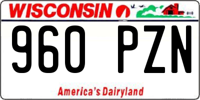 WI license plate 960PZN