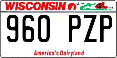 WI license plate 960PZP