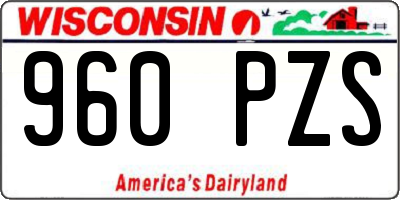 WI license plate 960PZS