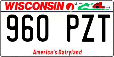 WI license plate 960PZT