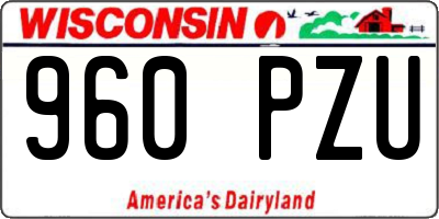WI license plate 960PZU