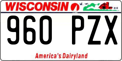 WI license plate 960PZX