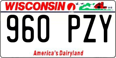 WI license plate 960PZY
