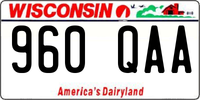 WI license plate 960QAA