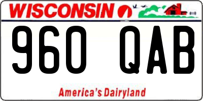 WI license plate 960QAB