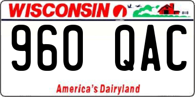 WI license plate 960QAC
