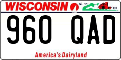 WI license plate 960QAD