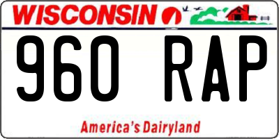 WI license plate 960RAP