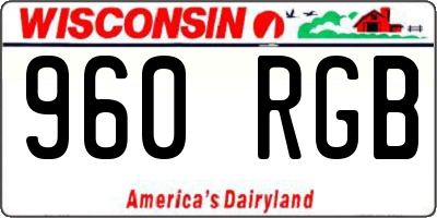 WI license plate 960RGB