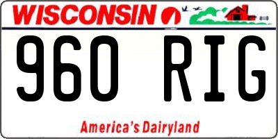 WI license plate 960RIG
