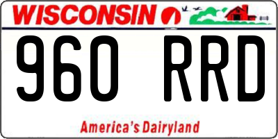 WI license plate 960RRD