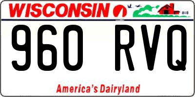 WI license plate 960RVQ