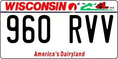 WI license plate 960RVV
