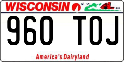 WI license plate 960TOJ