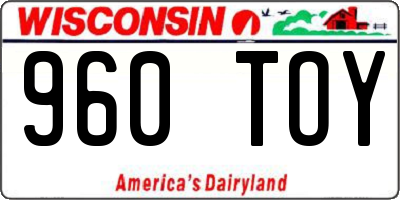 WI license plate 960TOY