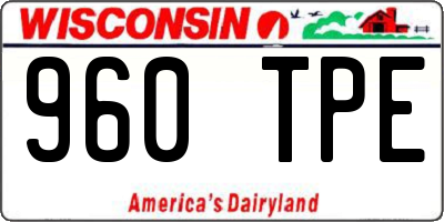 WI license plate 960TPE