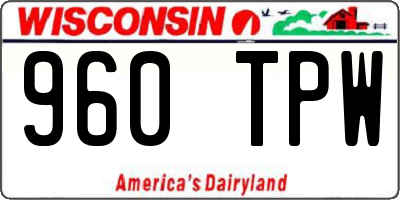 WI license plate 960TPW