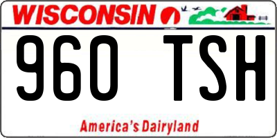 WI license plate 960TSH