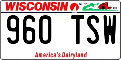 WI license plate 960TSW