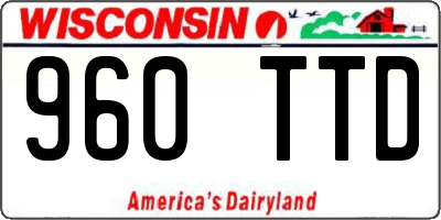 WI license plate 960TTD