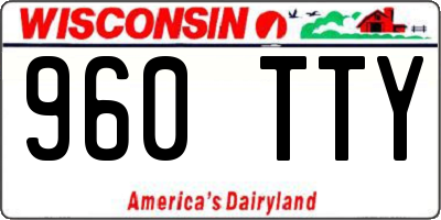 WI license plate 960TTY