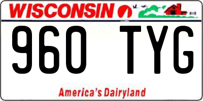 WI license plate 960TYG