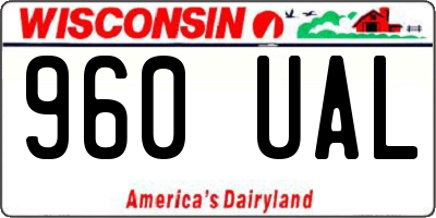 WI license plate 960UAL