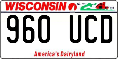 WI license plate 960UCD