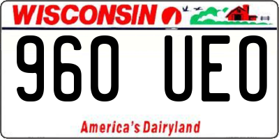 WI license plate 960UEO