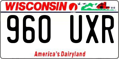 WI license plate 960UXR