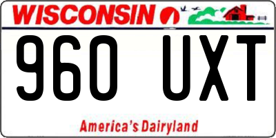 WI license plate 960UXT