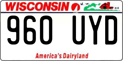 WI license plate 960UYD