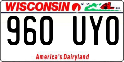 WI license plate 960UYO