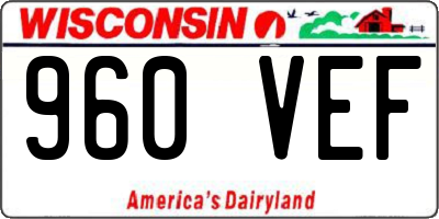 WI license plate 960VEF