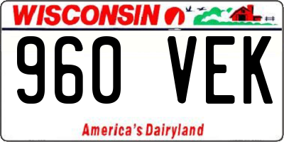 WI license plate 960VEK