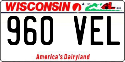 WI license plate 960VEL