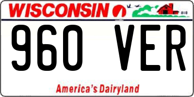 WI license plate 960VER