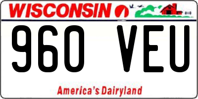 WI license plate 960VEU