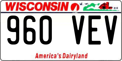 WI license plate 960VEV