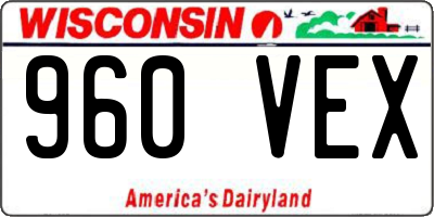 WI license plate 960VEX