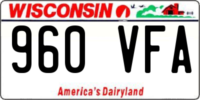 WI license plate 960VFA